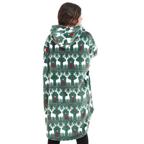 Snuggs Blanket Hoodie Green Christmas